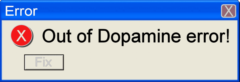 "Out of Dopamine Error" style error alert - Fix button does not appear to be working and is greyed out.